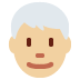 👨🏼‍🦳 man: medium-light skin tone, white hair display on Twitter